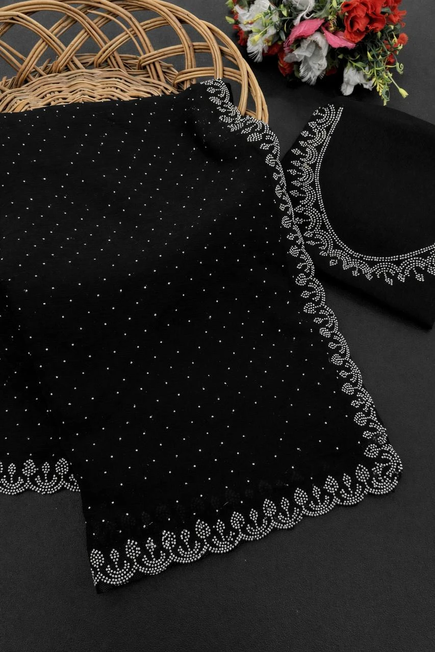 Arrow Silk Vol 1 Satin Silk Stone Worked Fancy Saree Collection