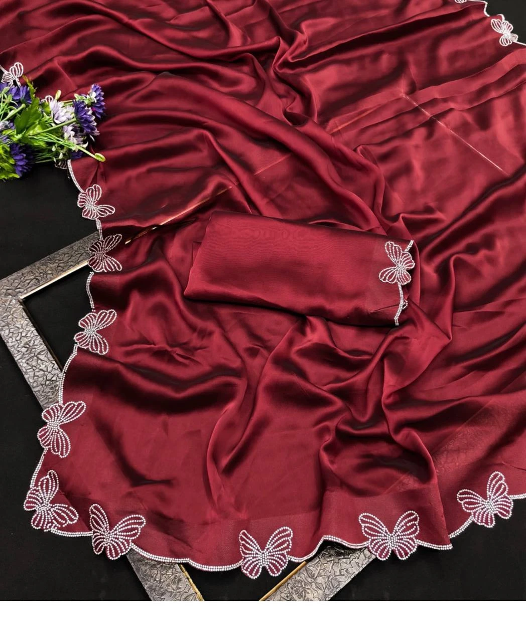 Butterfly Chanderi Silk Embroidered Beautiful Saree Collection