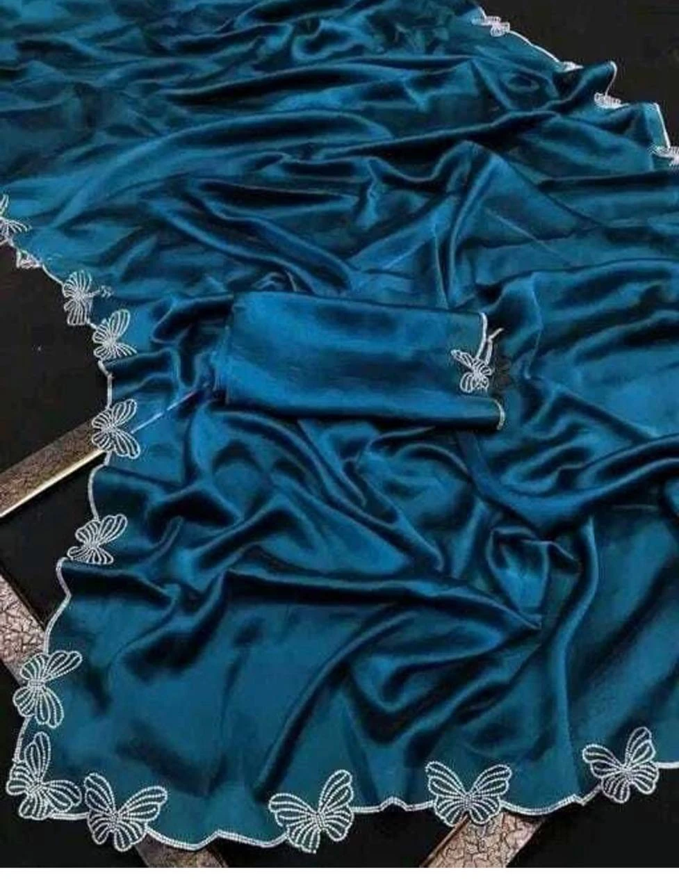 Butterfly Chanderi Silk Embroidered Beautiful Saree Collection
