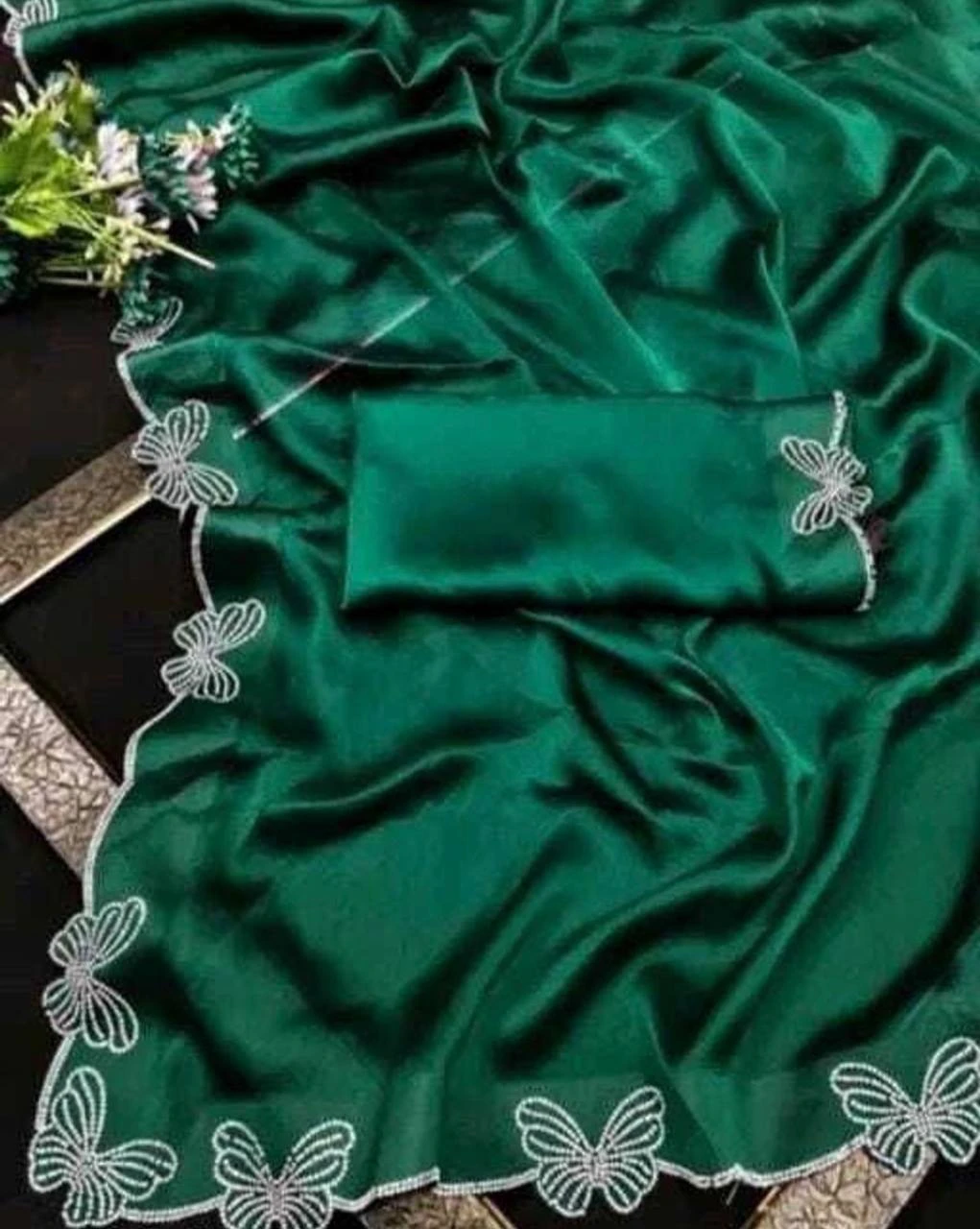 Butterfly Chanderi Silk Embroidered Beautiful Saree Collection