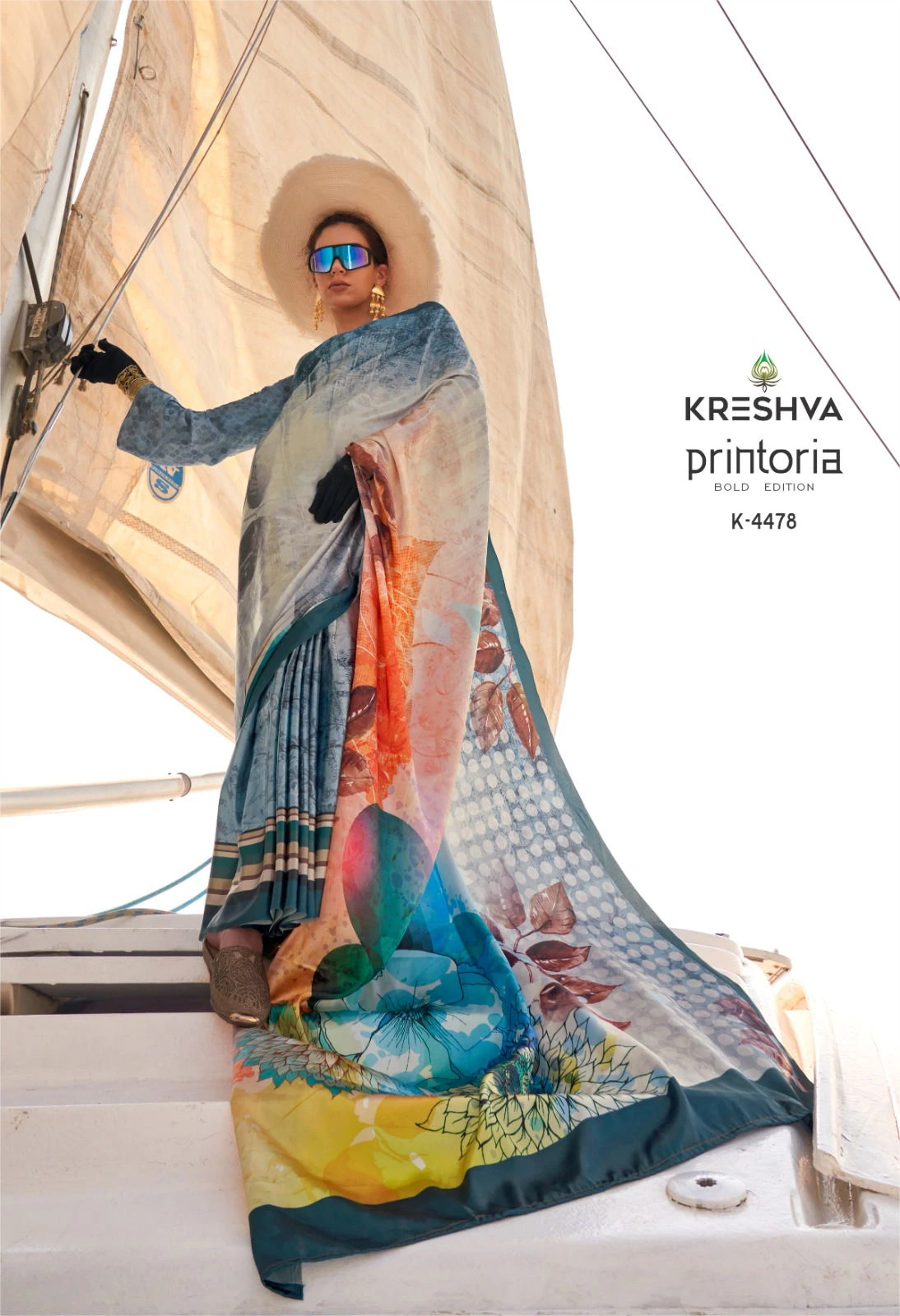 Kreshva Printoria Saitn Silk Octane Finish Saree Collection