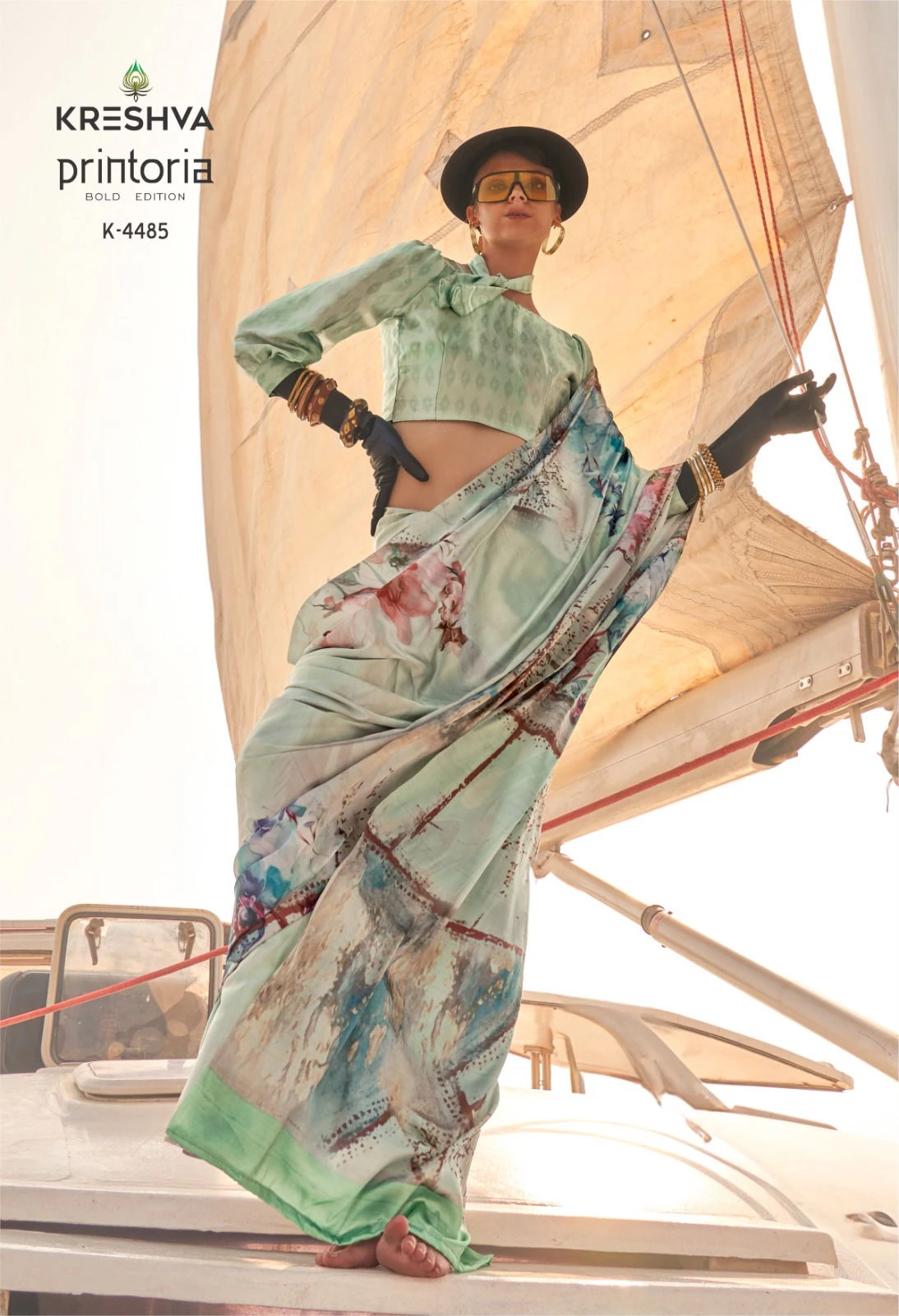 Kreshva Printoria Saitn Silk Octane Finish Saree Collection