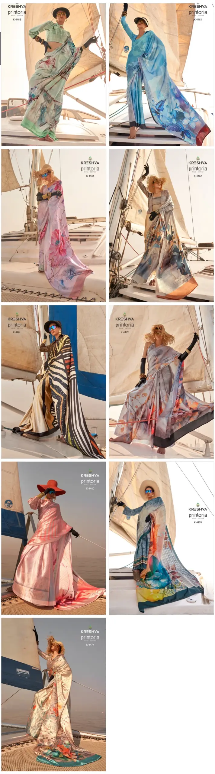 Kreshva Printoria Saitn Silk Octane Finish Saree Collection