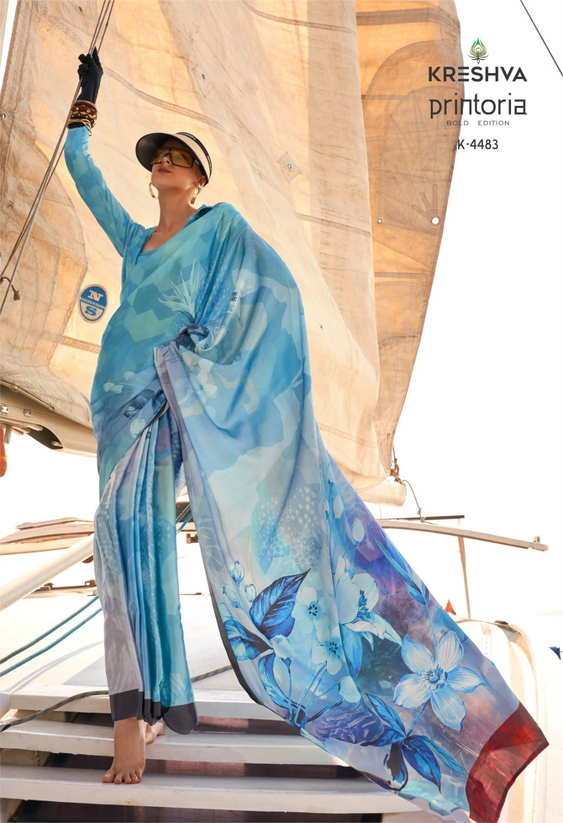 Kreshva Printoria Saitn Silk Octane Finish Saree Collection