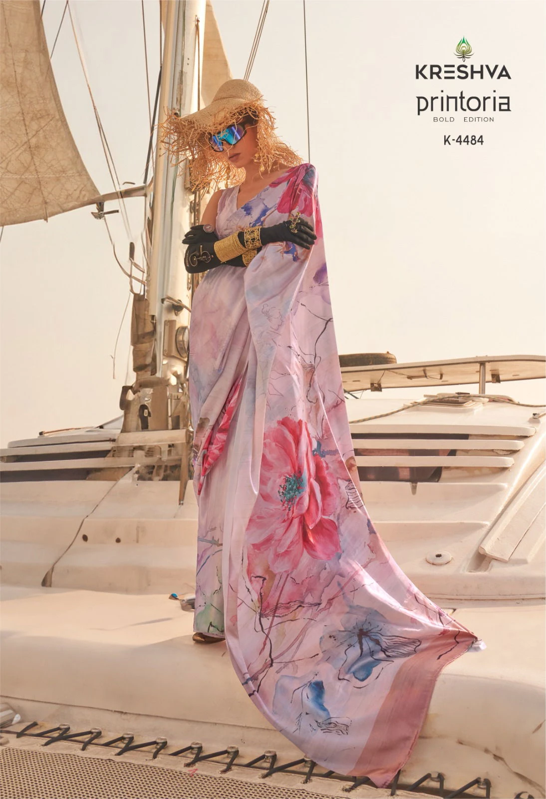 Kreshva Printoria Saitn Silk Octane Finish Saree Collection