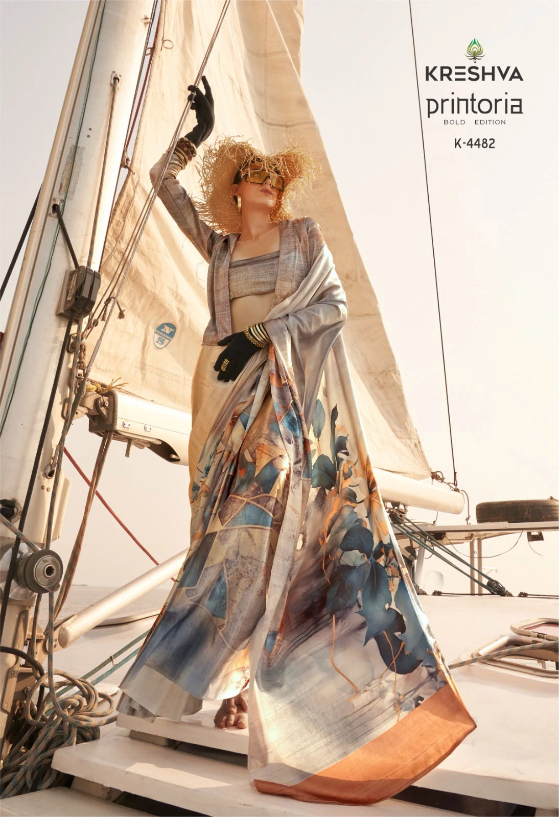 Kreshva Printoria Saitn Silk Octane Finish Saree Collection