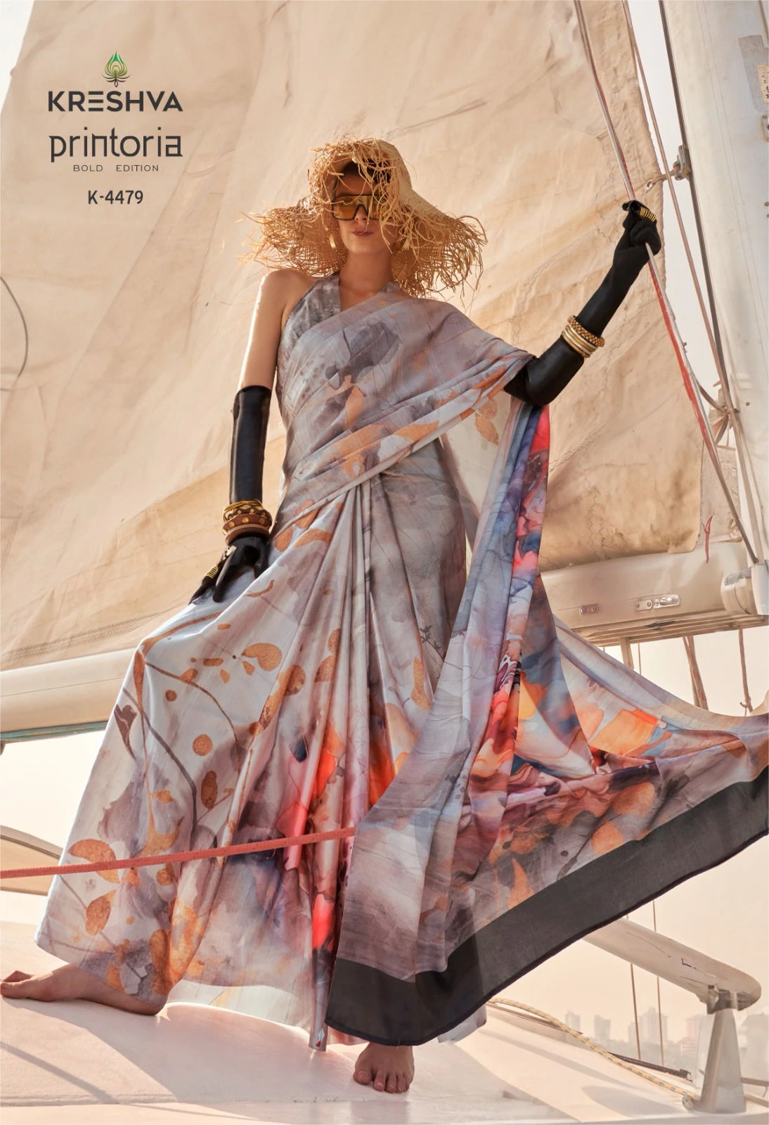 Kreshva Printoria Saitn Silk Octane Finish Saree Collection
